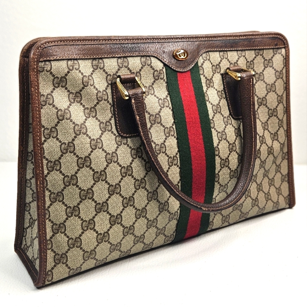 Authentic Gucci Supreme Monogram Sherry Line Tote Bag